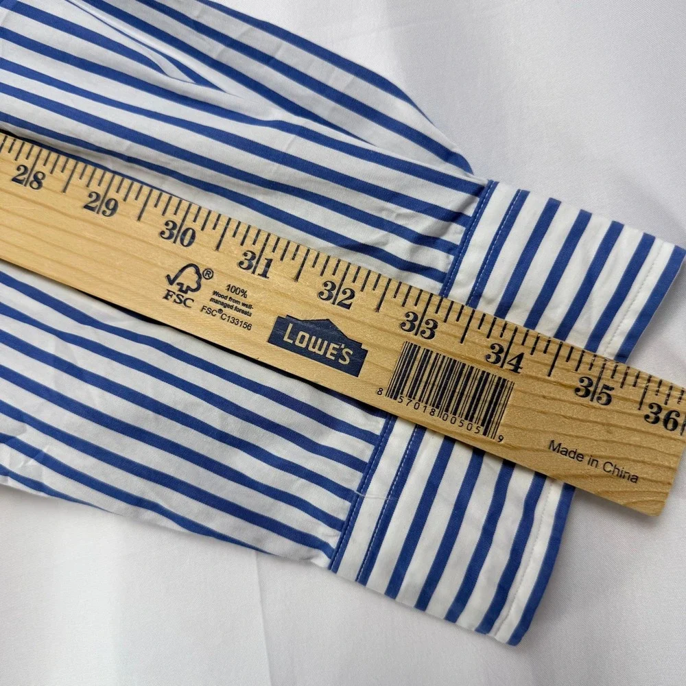 Ralph Lauren Button Down Shirt Mens XL Blue White Stripe Preppy Old Money Ivy